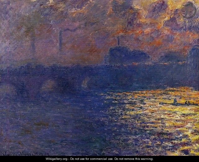 Waterloo Bridge, Sunlight Effect - Claude Oscar Monet