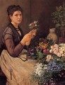 Girl Cutting Flowers - Otto Scholderer