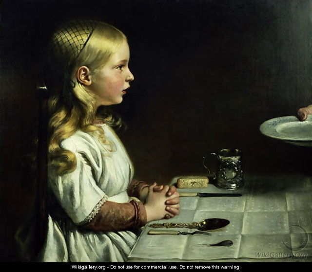 Florence Cope Saying Grace at Dinnertime - Charles West Cope