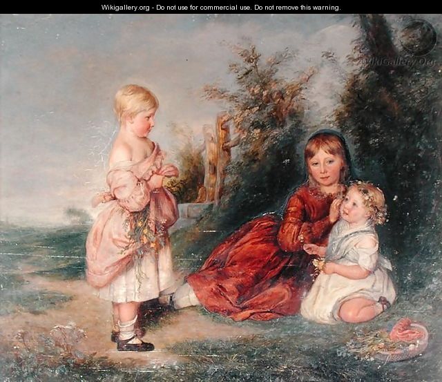 A Portrait of Margaret, May and Emily Atkinson, later Mrs Masters, Mrs C.H. Cope and Mrs Sheed, 1841 - Charles West Cope