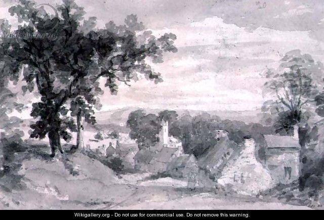The Entrance to the Village of Edensor - John Constable