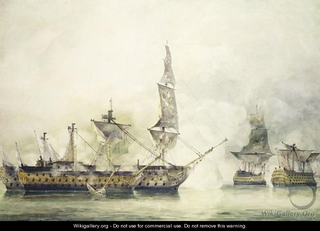 H.M.S. Victory at the Battle of Trafalgar, 1805 - John Constable