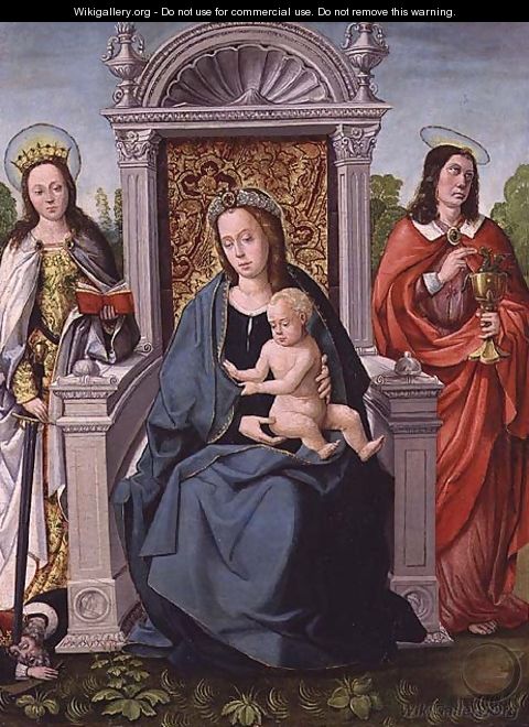 Madonna and Child with St. Catherine and St. John the Evangelist, c.1530-40 - (attr. to) Comontes, Francisco de
