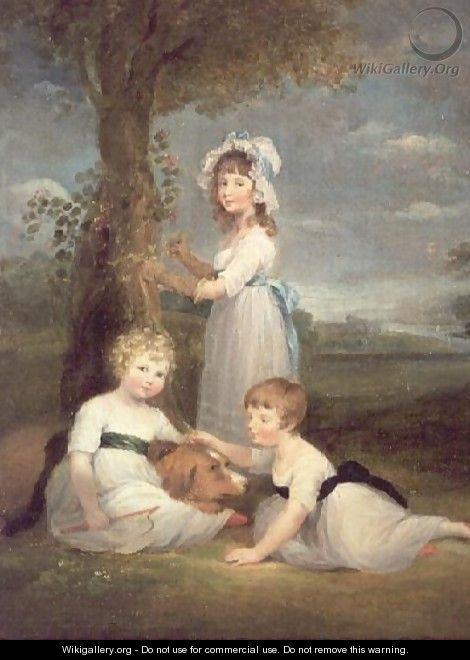 The Earl of Lincoln, Lady Anna Maria and Lady Charlotte Pelham Clinton, the Children of the 4th Duke of Newcastle - William Collins