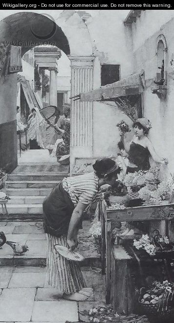 A Flower Market, Old Rome 1886 - John William Waterhouse