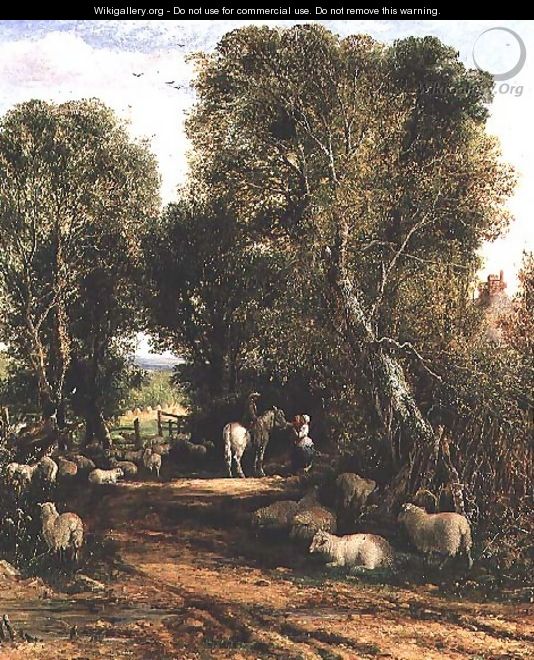Pastoral Scene with sheep - George Cole, Snr.