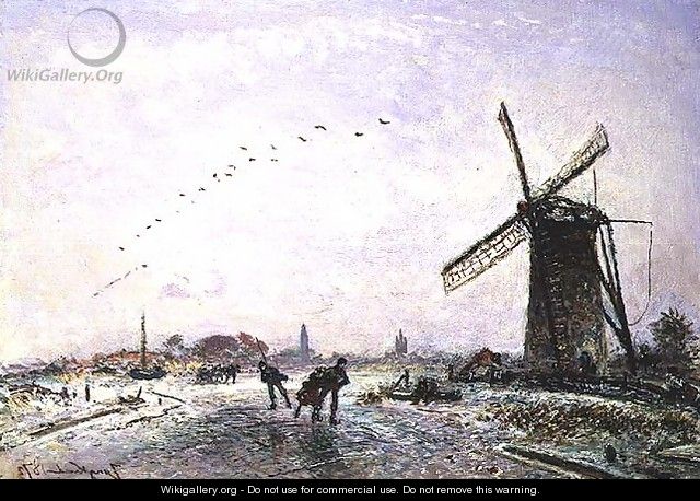 Ice-Skaters in Holland, 1872 - Johan Barthold Jongkind