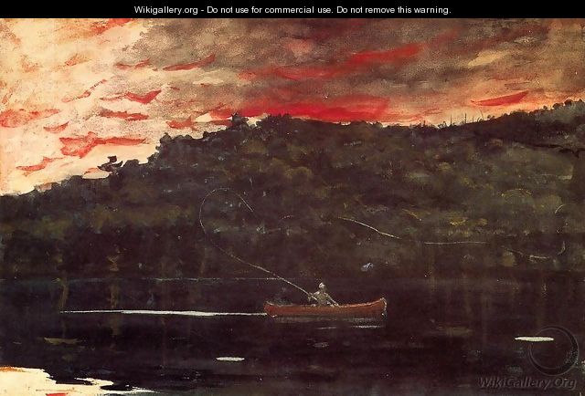 Sunrise, Fishing in the Adirondacks - Winslow Homer