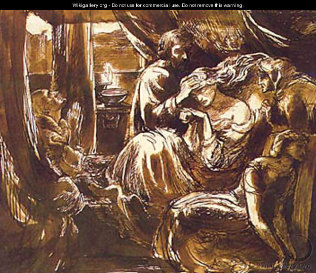 Study for the Death of Lady Macbeth - Dante Gabriel Rossetti