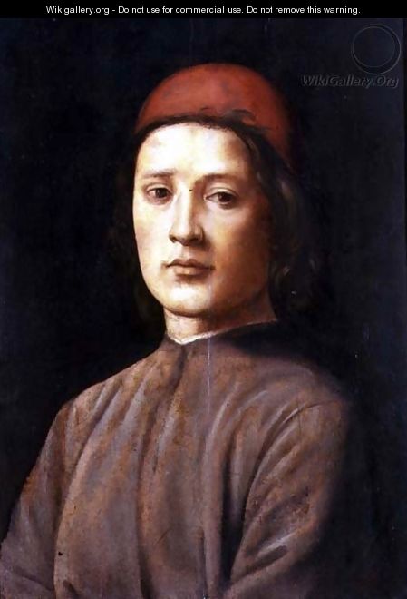 Portrait of a Young Man with a Red Cap - Lorenzo di Credi
