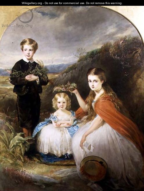 Portrait of the Middleton Children: Jessie Caroline Colla, Alfred Harold and Alice Edith 1864 - William Crawford
