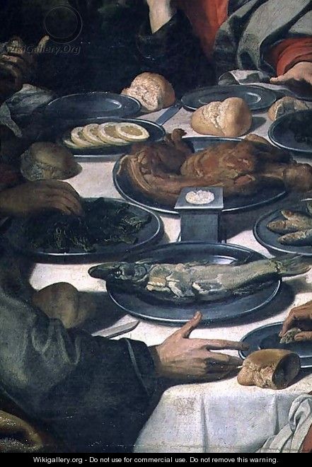 The Last Supper, detail of the food (detail) - Daniele Crespi