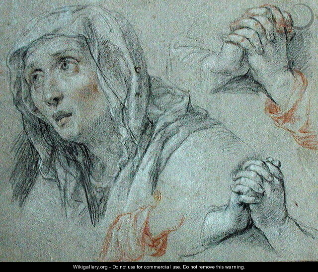 Studies for the Figure of the Virgin, c.1700 - Antoine Coypel