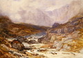 Welsh Mountain Scene with Torrential River - David Y. Cox