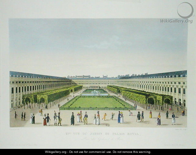 View of the Gardens of the Palais Royal, as seen from the Galeries de Bois - Henri (after) Courvoisier-Voisin