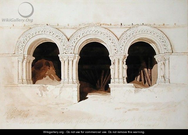 Arches in the West Side of the Cloister of St. Georges de Boscherville, near Rouen, Normandy, c.1818 - John Sell Cotman