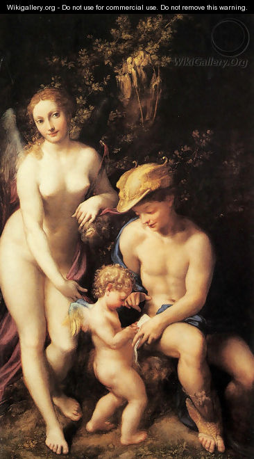 Venus with Mercury and Cupid, The School of Love 1525 - Correggio (Antonio Allegri)
