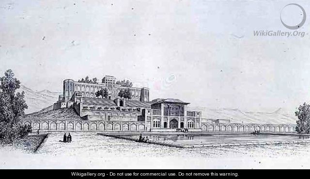 View of the Golestan Qajar Palace Kasr l Kadjar in Teheran, from Voyage Pittoresque of Persia - Pascal Xavier (after) Coste