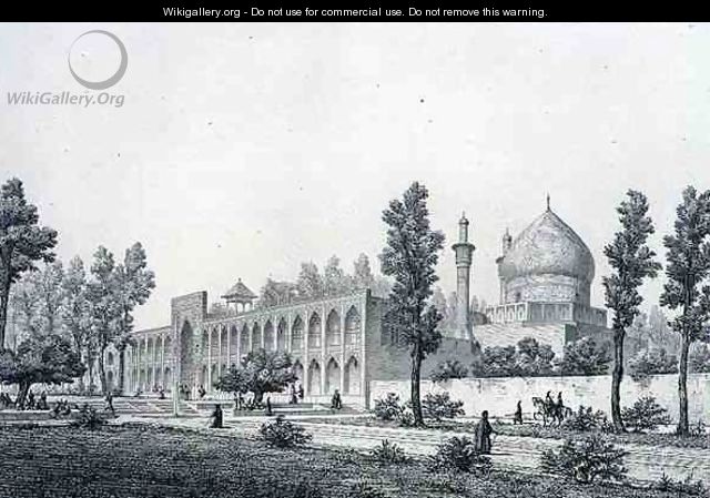 Madrasa-yi Masjid-i Shah Sultan Hussein, in Isfahan, from Voyage Pittoresque