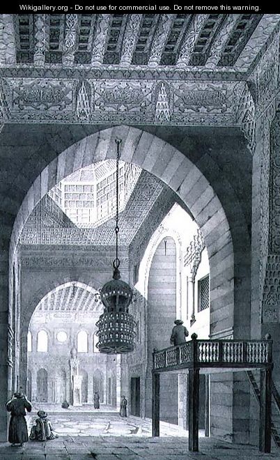 Interior of the Mosque of Kaid-Bey, plate 55 from Monuments and Buildings of Cairo - Pascal Xavier (after) Coste