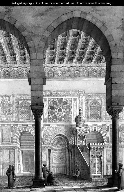 View of the Sanctuary Niche and the Pulpit in the Mosque of Moyed, plate 28 from Monuments and Buildings of Cairo - Pascal Xavier (after) Coste
