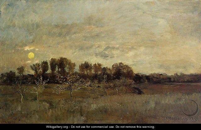 The Orchard at Sunset - Charles-Francois Daubigny
