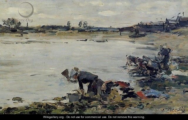 Laundresses on the Banks of the Touques XII - Eugène Boudin