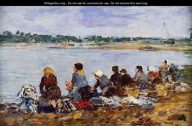 Laundresses on the Banks of the Touques IX - Eugène Boudin