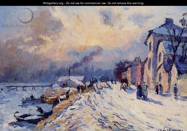 Banks of the Seine, Winter at Herblay - Albert Lebourg