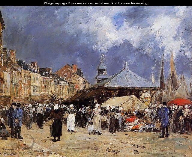 Market at Trouville - Eugène Boudin