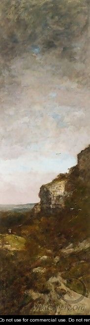 The Hunt for Partridge on the Cliff - Eugène Boudin