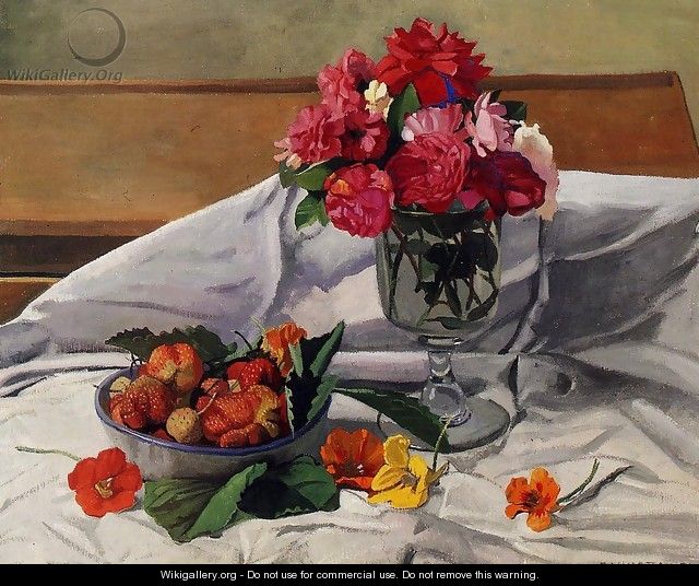 Flowers and Strawberries - Felix Edouard Vallotton