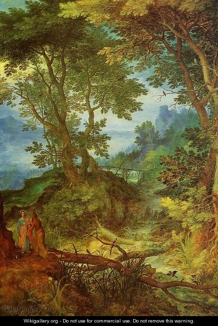 Mountain Landscape with the Temptation of Christ - Jan The Elder Brueghel