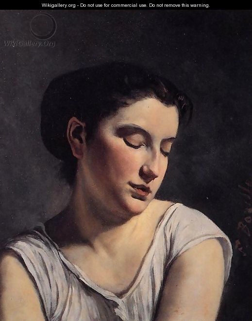 Young Woman with Lowered Eyes - Jean Frédéric Bazille