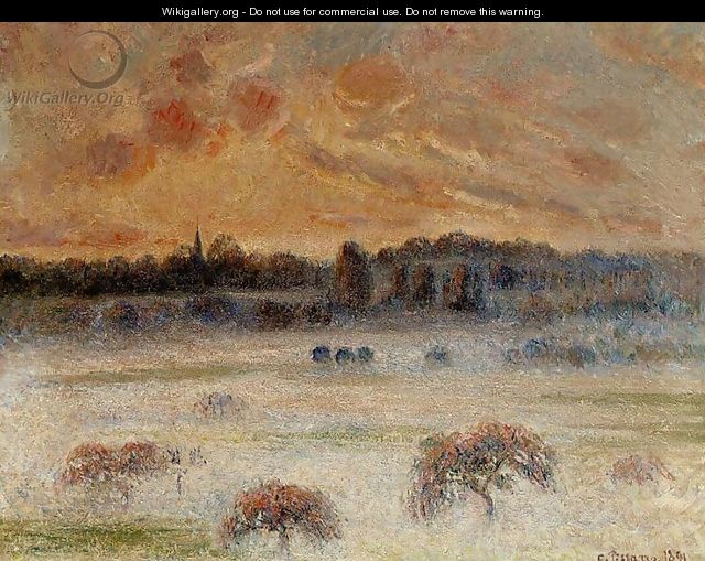 Sunset with Fog, Eragny - Camille Pissarro