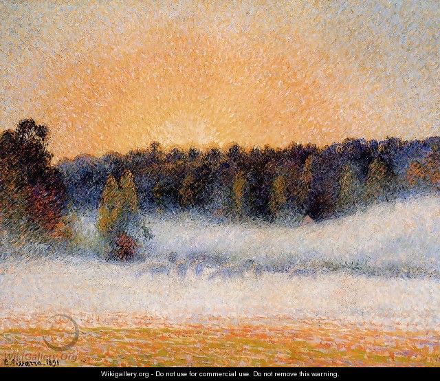 Setting Sun and Fog, Eragny - Camille Pissarro