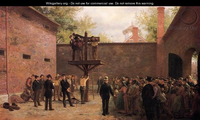 The Pillory and Whipping Post, New Castle, Delaware - Edward Lamson Henry