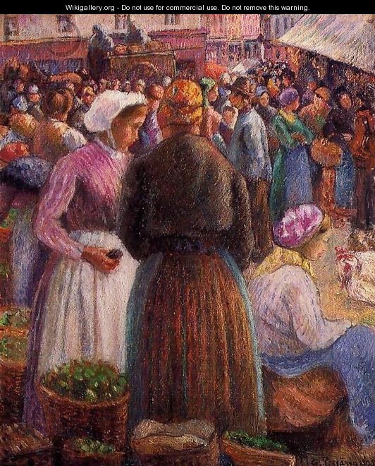 Market at Pontoise - Camille Pissarro