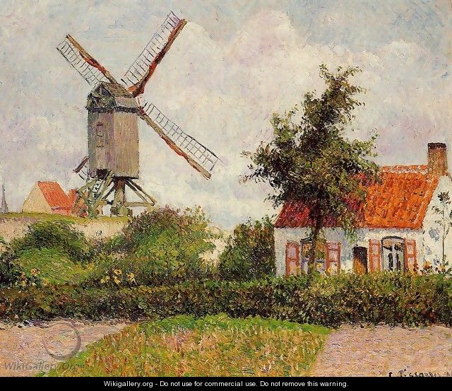 Windmill at Knocke, Belgium - Camille Pissarro