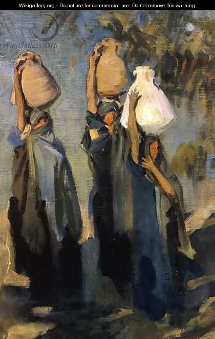 Bedouin Women Carrying Water Jars - John Singer Sargent