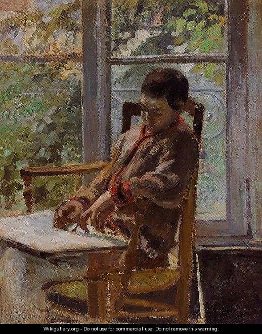 Lucien Pissarro in an Interior - Camille Pissarro