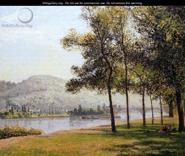 The Cours-la-Reine at Rouen; Morning, Sunlight - Camille Pissarro