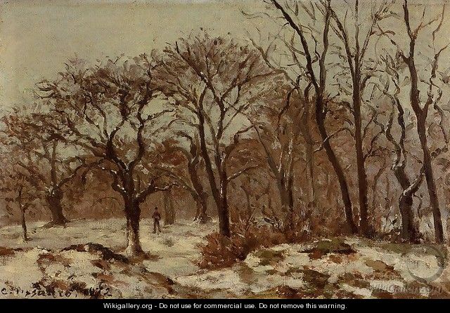 Chestnut Orchard in Winter - Camille Pissarro