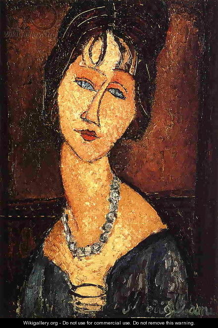 Jeanne Hebuterne with Necklace - Amedeo Modigliani