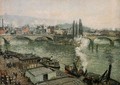 The Pont Corneille , Rouen: Grey Weather - Camille Pissarro