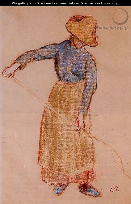 Peasant with a Pitchfork - Camille Pissarro