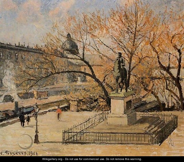 The Pont-Neuf, Statue of Henri IV: Morning, Sun - Camille Pissarro