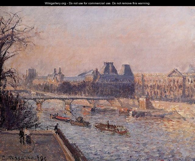 The Louvre, Afternoon - Camille Pissarro