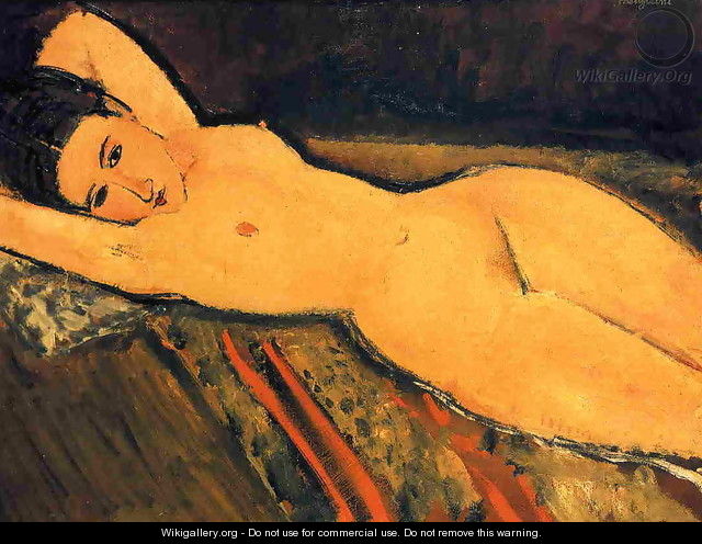 Reclining Nude, Arms Folded under Her Head - Amedeo Modigliani