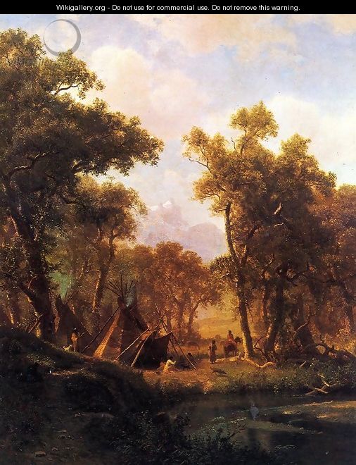 Indian Encampment, Shoshone Village - Albert Bierstadt